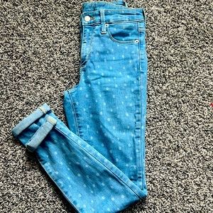 Universal Thread (Target brand) light wash jeans with polka dots